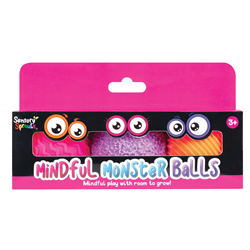 Squishy Mindful Monster Balls Pink Purple Orange Set of 3
